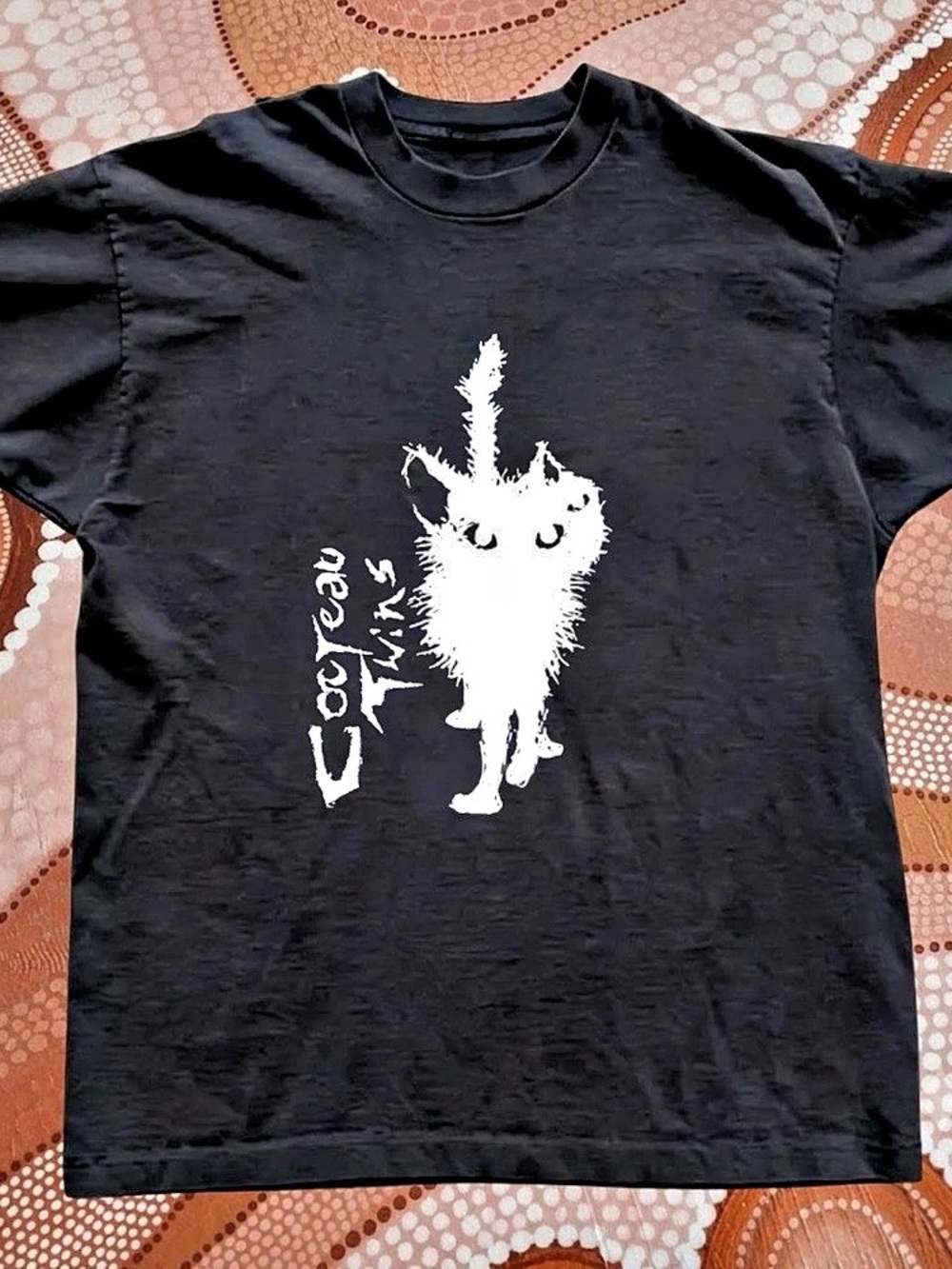 Gildan Cocteau Twins Cat Graphic T-Shirt Black